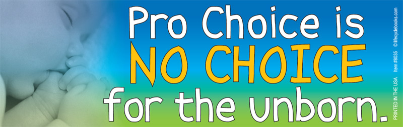 Magnetic Bumper Sticker - Pro Choice is No Choice