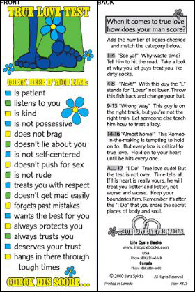 Bookmark - True Love Test FOR GIRLS - Pack of 100
