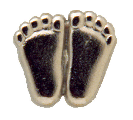 Precious Feet Pins Silver Finish