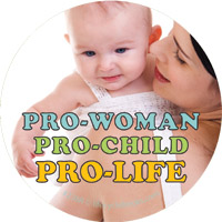 Sticker - Pro-Woman Pro-Child Pro-Life - Roll of 500