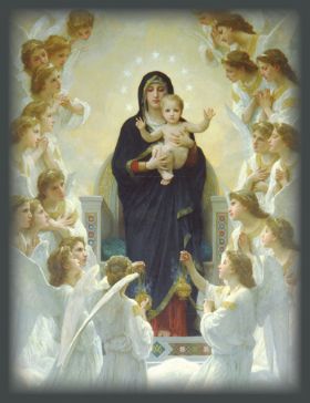 Christmas Card - The Virgin With Angels - Pack of 10