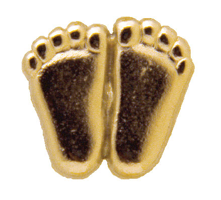 Precious Feet Pins Gilt-Gold Finish