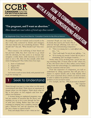 Brochure - How to Communicate With A Friend Considering Abortion